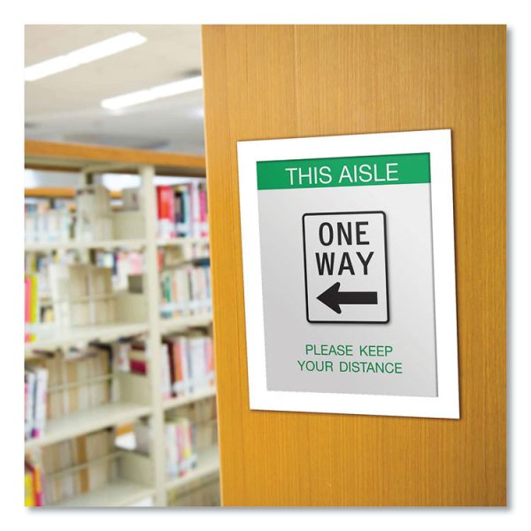 Self Adhesive Sign Holders, 8.5 x 11 Insert, Clear with White Border, 2/Pack - Image 4