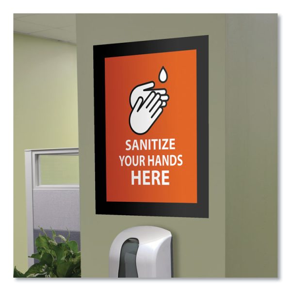 Self Adhesive Sign Holders, 11 x 17 Insert, Clear with Black Border, 2/Pack - Image 4