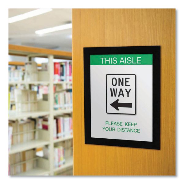 Self Adhesive Sign Holders, 11 x 17 Insert, Clear with Black Border, 2/Pack - Image 3