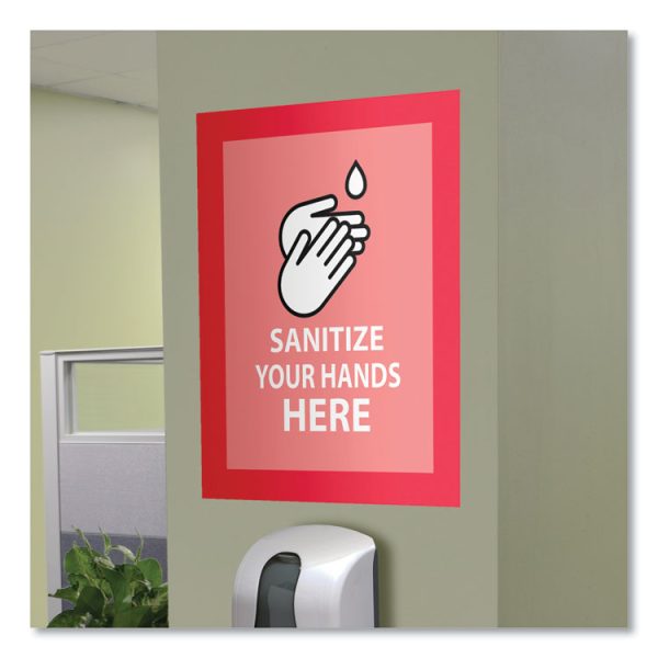 Self Adhesive Sign Holders, 11 x 17 Insert, Clear with Red Border, 2/Pack - Image 5