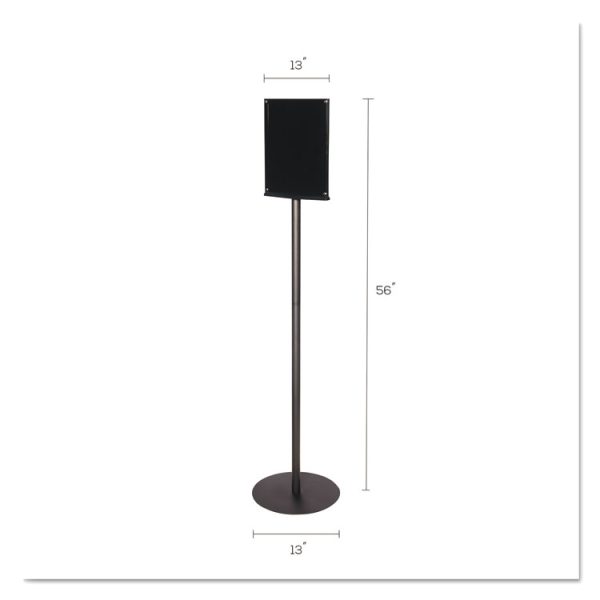 Double-Sided Magnetic Sign Display, 8.5 x 11 Insert, 56" Tall, Clear/Black - Image 5