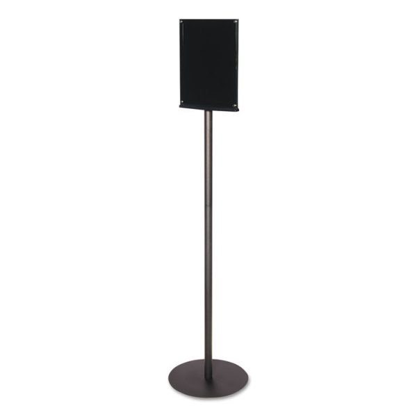 Double-Sided Magnetic Sign Display, 8.5 x 11 Insert, 56" Tall, Clear/Black - Image 3