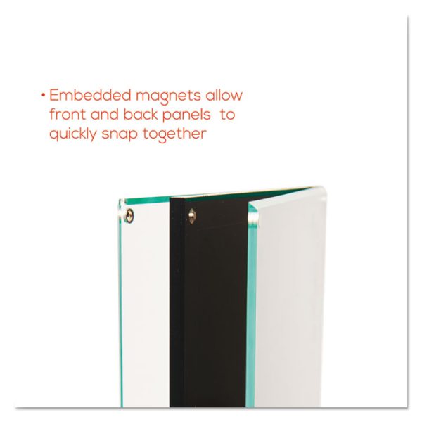 Double-Sided Magnetic Sign Display, 8.5 x 11 Insert, 56" Tall, Clear/Black - Image 7