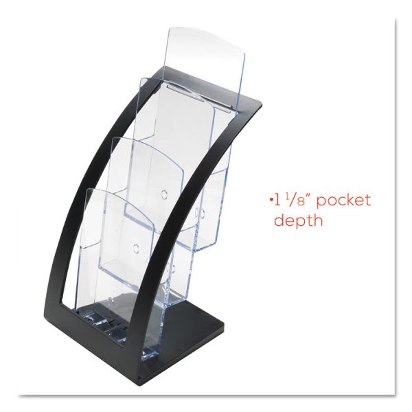 3-Tier Literature Holder, Leaflet Size, 6.75w X 6.94d X 13.31h, Black - Image 9