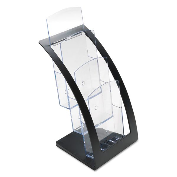 3-Tier Literature Holder, Leaflet Size, 6.75w X 6.94d X 13.31h, Black - Image 6