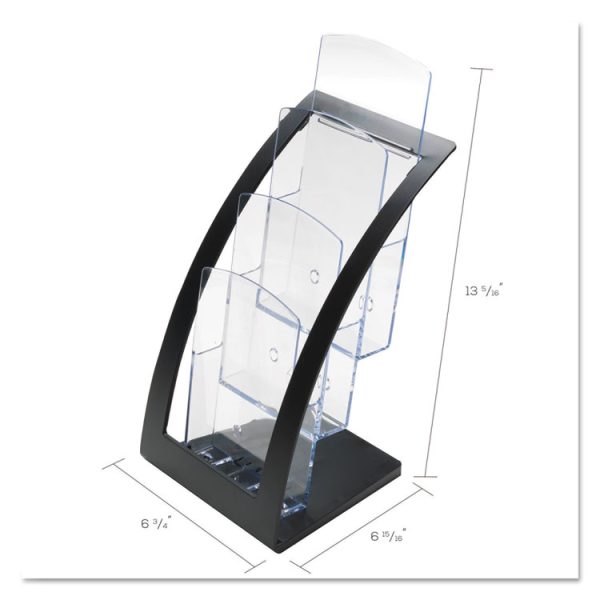 3-Tier Literature Holder, Leaflet Size, 6.75w X 6.94d X 13.31h, Black - Image 4