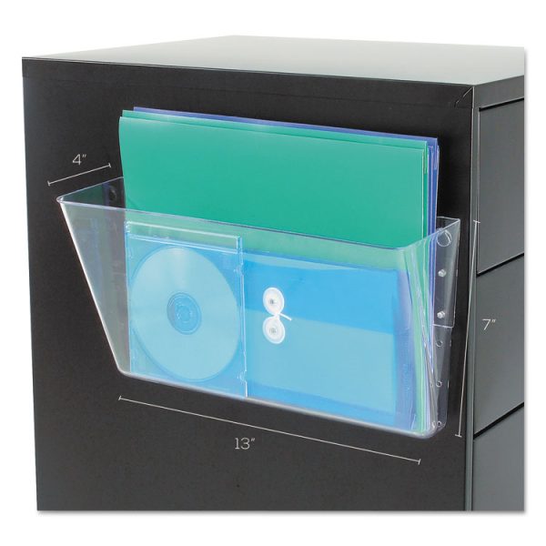 Magnetic DocuPocket Wall File, Letter Size, 13" x 4" x 7", Clear - Image 2