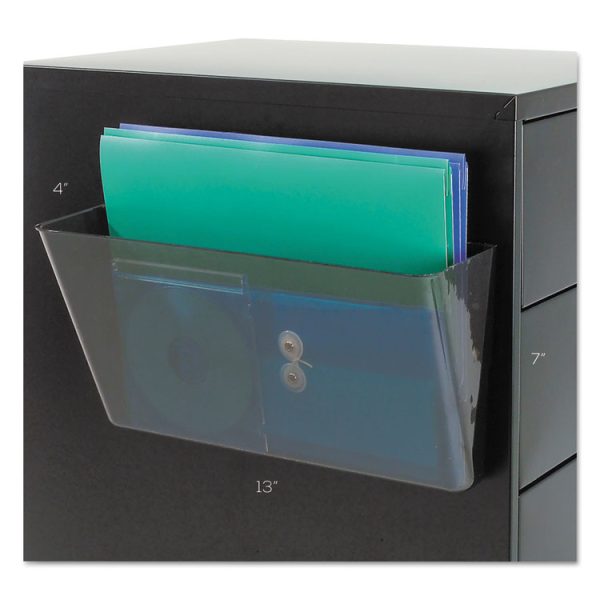 Magnetic DocuPocket Wall File, Letter Size, 13" x 4" x 7", Smoke - Image 2