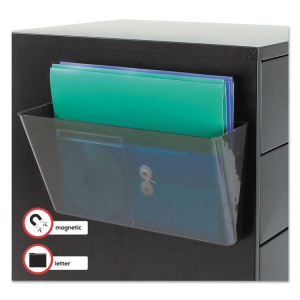Magnetic DocuPocket Wall File, Letter Size, 13" x 4" x 7", Smoke - Image 3
