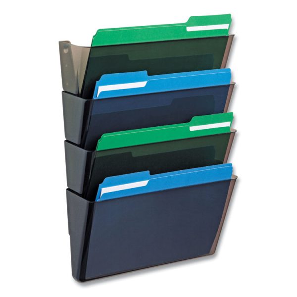DocuPocket Stackable Four-Pocket Wall File, 4 Sections, Letter Size, 13" x 4", Smoke, Ships in 4-6 Business Days - Image 10