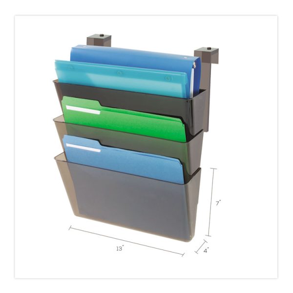 DocuPocket Three-Pocket File Partition Set, 3 Sections, Letter Size, 13" x 7" x 20", Smoke, 3/Set - Image 2