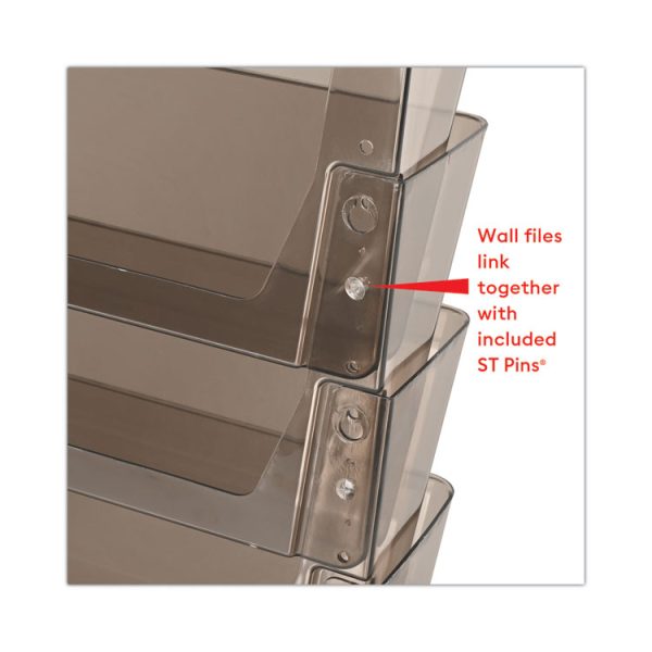 DocuPocket Three-Pocket File Partition Set, 3 Sections, Letter Size, 13" x 7" x 20", Smoke, 3/Set - Image 4