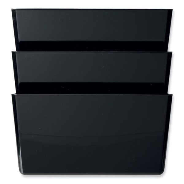 DocuPocket Stackable Three-Pocket Partition Wall File, 3 Sections, Letter Size, 13" x 4", Black - Image 5
