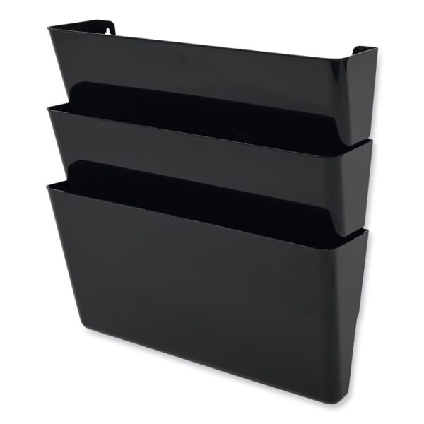 DocuPocket Stackable Three-Pocket Partition Wall File, 3 Sections, Letter Size, 13" x 4", Black - Image 6
