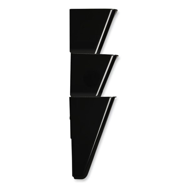 DocuPocket Stackable Three-Pocket Partition Wall File, 3 Sections, Letter Size, 13" x 4", Black - Image 9