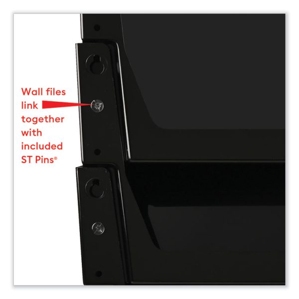 DocuPocket Stackable Three-Pocket Partition Wall File, 3 Sections, Letter Size, 13" x 4", Black - Image 10