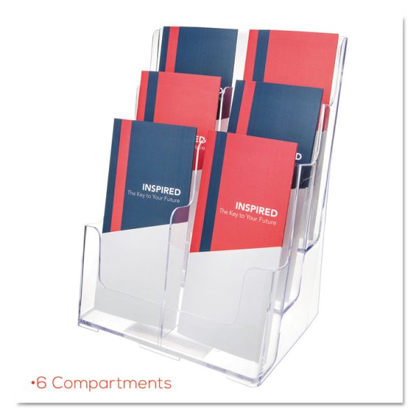 6-Compartment DocuHolder, Leaflet Size, 9.63w x 6.25d x 12.63h, Clear, Ships in 4-6 Business Days - Image 9