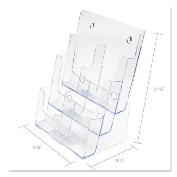 6-Compartment DocuHolder, Leaflet Size, 9.63w x 6.25d x 12.63h, Clear, Ships in 4-6 Business Days - Image 4