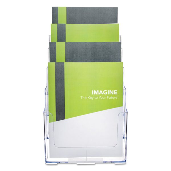 4-Compartment DocuHolder, Magazine Size, 9.38w x 7d x 13.63h, Clear, Ships in 4-6 Business Days - Image 3