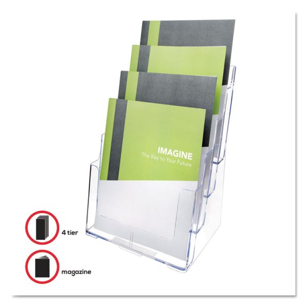 4-Compartment DocuHolder, Magazine Size, 9.38w x 7d x 13.63h, Clear, Ships in 4-6 Business Days - Image 2