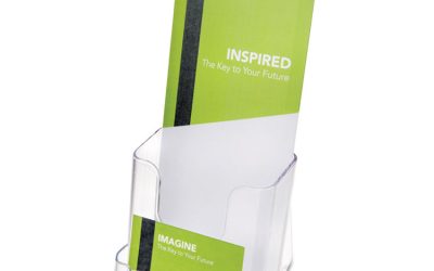 Docuholder For Countertop/wall-Mount W/card Holder, 4.38w X 4.25d X 7.75h, Clear