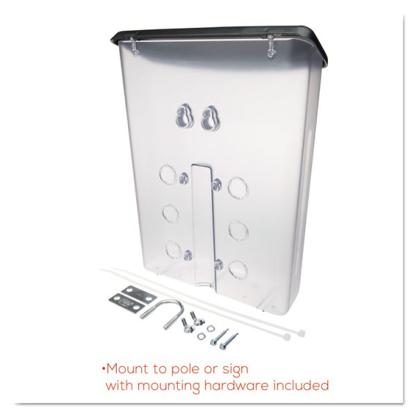 Outdoor Literature Box, 10w X 4.5d X 13.13h, Clear/black - Image 9