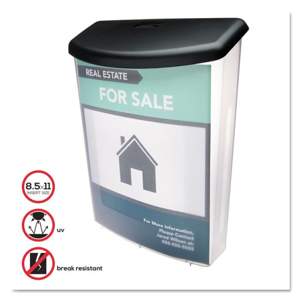 Outdoor Literature Box, 10w X 4.5d X 13.13h, Clear/black - Image 2