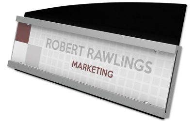 Interior Image Anti-Glare Sign Holder, Landscape, 8.5 X 2 Insert, Black/silver