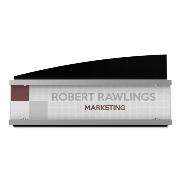 Interior Image Anti-Glare Sign Holder, Landscape, 8.5 X 2 Insert, Black/silver - Image 4