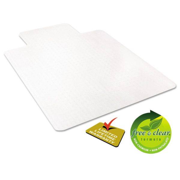 Economat Occasional Use Chair Mat For Low Pile Carpet, 45 X 53, Wide Lipped, Clear - Image 5