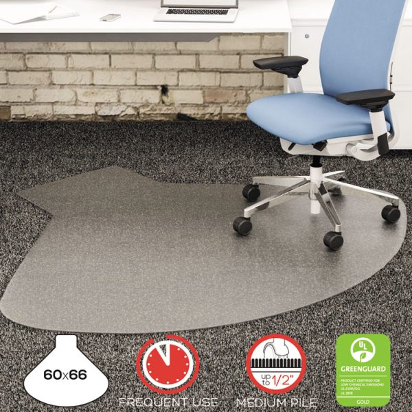 Supermat Frequent Use Chair Mat, Medium Pile Carpet, 60 X 66, Workstation, Clear - Image 2