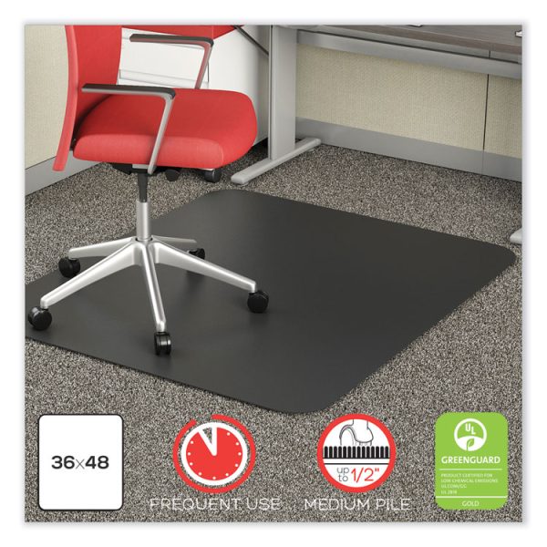 Supermat Frequent Use Chair Mat For Medium Pile Carpet, 36 X 48, Rectangular, Black - Image 2