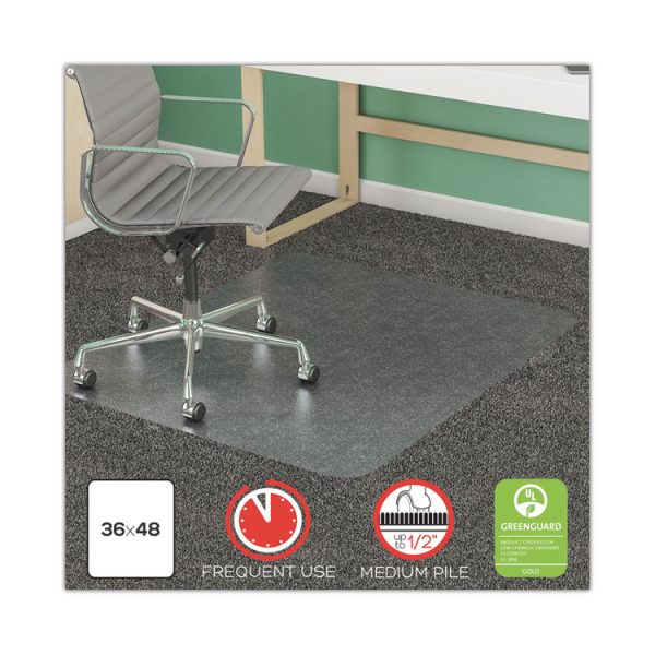 Supermat Frequent Use Chair Mat For Medium Pile Carpet, 36 X 48, Rectangular, Clear - Image 2