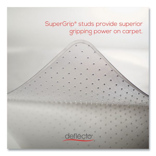 Antimicrobial Chair Mat, Medium Pile Carpet, 53 X 45, Lipped, Clear - Image 3