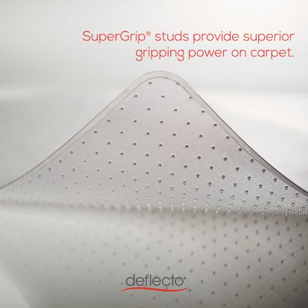 Supermat Frequent Use Chair Mat, Med Pile Carpet, 45 X 53, Beveled Rectangle, Clear - Image 2