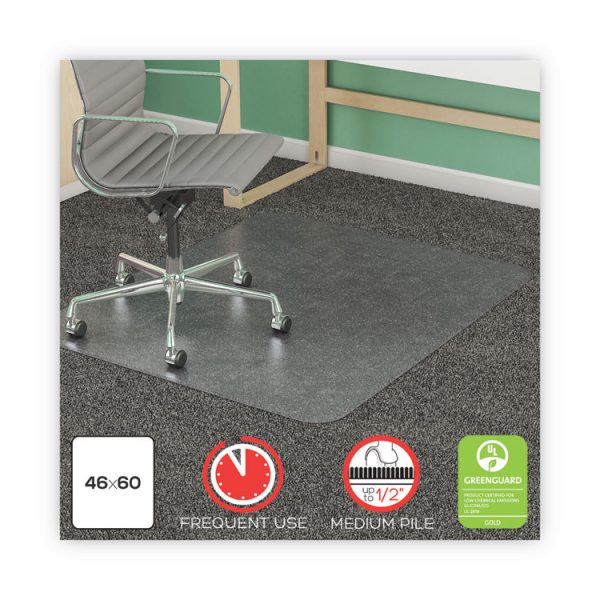 Supermat Frequent Use Chair Mat, Med Pile Carpet, Roll, 46 X 60, Rectangle, Clear - Image 2
