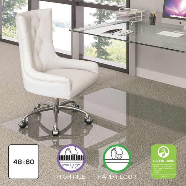 Premium Glass All Day Use Chair Mat - All Floor Types, 48 X 60, Rectangular, Clear - Image 2