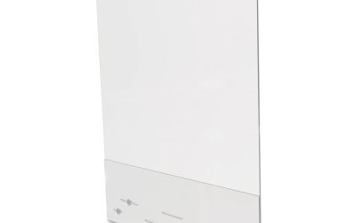 Mounting Safety Barrier With Full Shield And Brace, 31.5″ X 38″, Acrylic, Clear, 2/carton