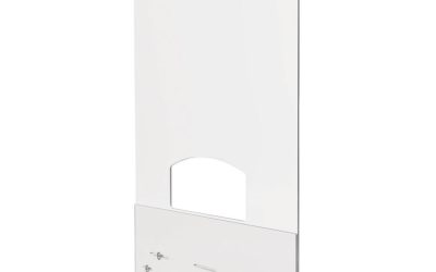 Mounting Safety Barrier With Pass Thru, 31.5″ X 38″, Acrylic, Clear, 2/carton