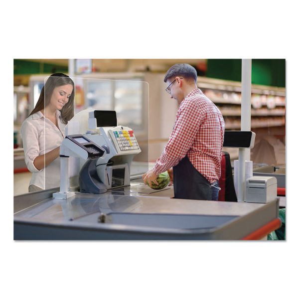 Mounting Safety Barrier With Full Shield And Brace, 31.5" X 38", Polycarbonate, Clear, 2/carton - Image 2