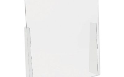 Counter Top Barrier With Full Shield, 31.75″ X 6″ X 36″, Acrylic, Clear, 2/carton