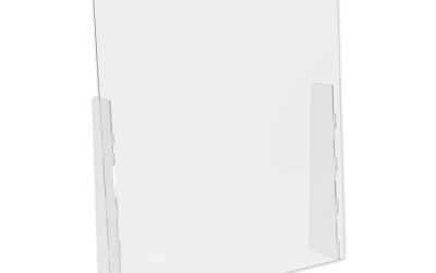 Counter Top Barrier With Full Shield, 31.75″ X 6″ X 36″, Polycarbonate, Clear, 2/carton