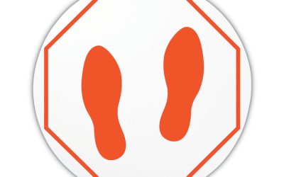 Personal Spacing Discs, Feet, 20″ Dia, Clear/red, 50/carton