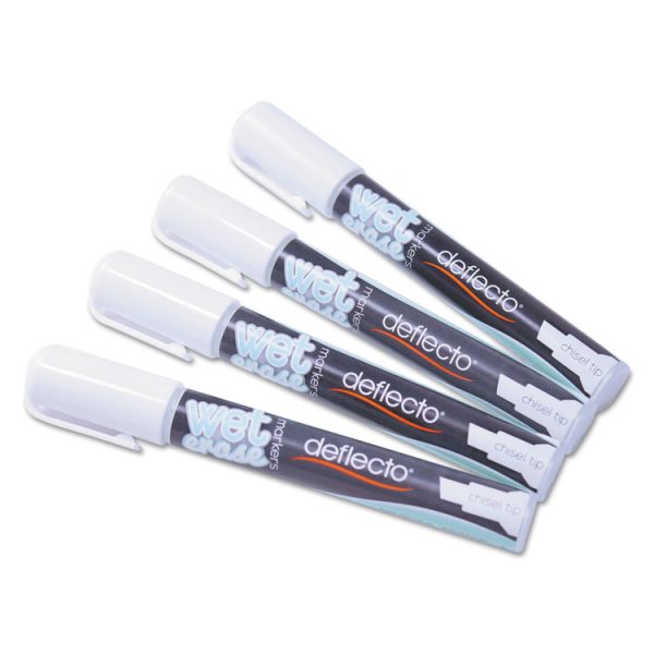 Wet Erase Markers, Medium Chisel Tip, White, 4/pack - Image 5
