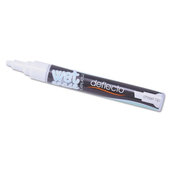 Wet Erase Markers, Medium Chisel Tip, White, 4/pack - Image 7