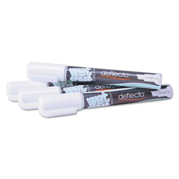 Wet Erase Markers, Medium Chisel Tip, White, 4/pack - Image 2