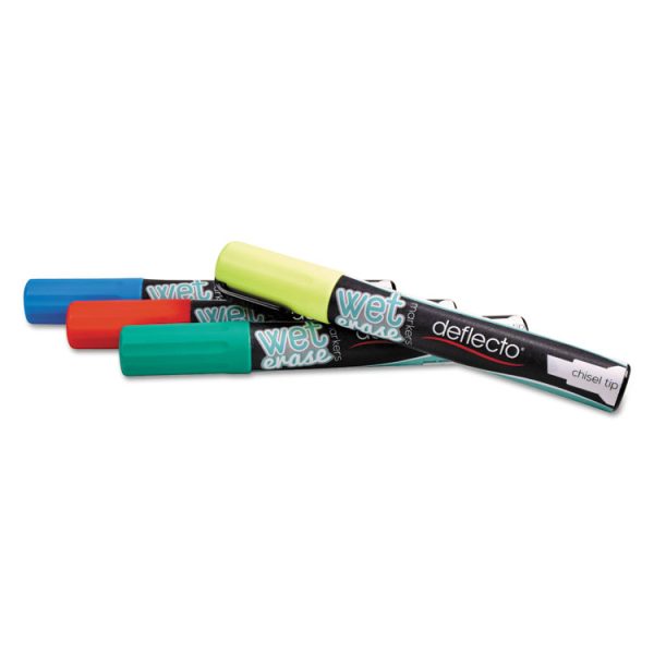 Wet Erase Markers, Medium Chisel Tip, Assorted Colors, 4/pack - Image 4