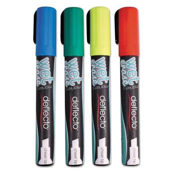 Wet Erase Markers, Medium Chisel Tip, Assorted Colors, 4/pack - Image 2