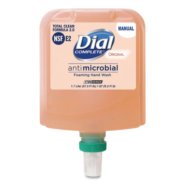 Antibacterial Foaming Hand Wash Refill For Dial 1700 Dispenser, Original, 1.7 L, 3/carton