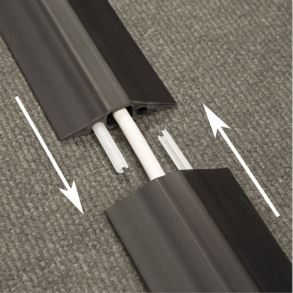 Medium-Duty Floor Cable Cover, 2.75 X 0.5 X 6 Ft, Black - Image 2